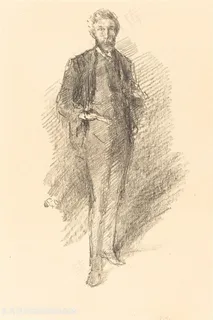 惠斯勒素描胡须男士挂画 惠斯勒素描胡须男士挂画