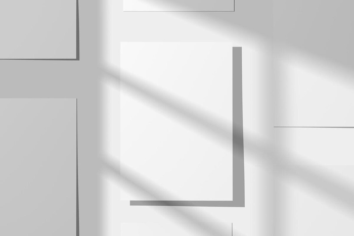 多张黑白灰简约光影海报样机