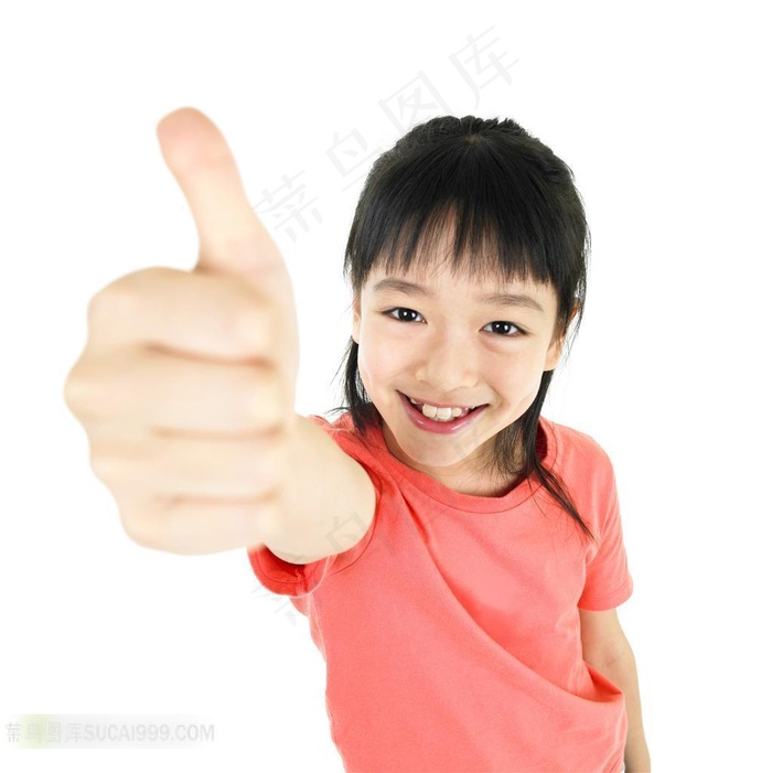 翘大拇指的女孩素材
