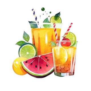 夏日冰水果饮料免抠