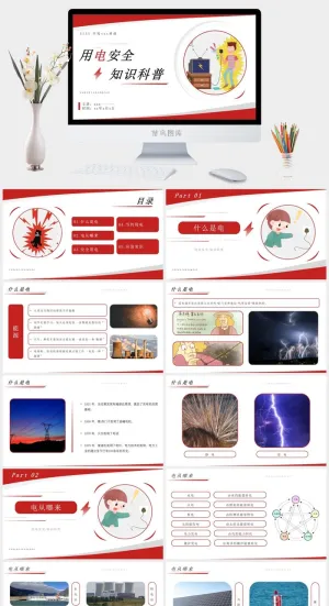 安全用电PPT宣传模板预览图