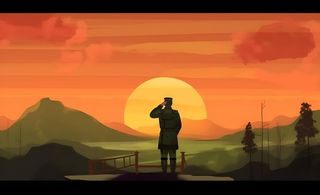 军人剪影背影敬礼夕阳背景