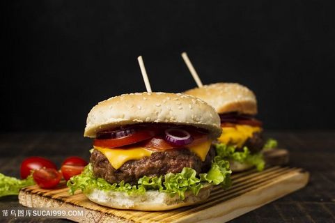美味洋葱牛肉汉堡高清图片