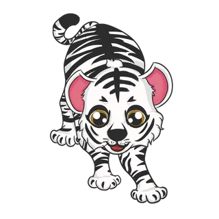 卡通小老虎PNG免抠插画素材可爱动物老虎插画贴图PNG免抠设计素材