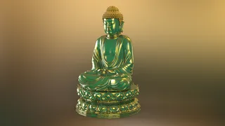 佛像渲染  金与青漆