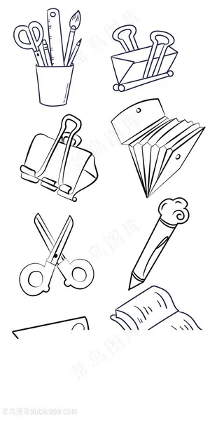 卡通文具开学季文具扁平化文具系列