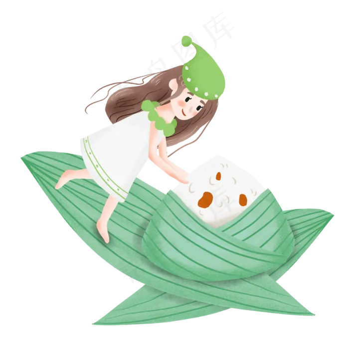 端午节粽子女孩 