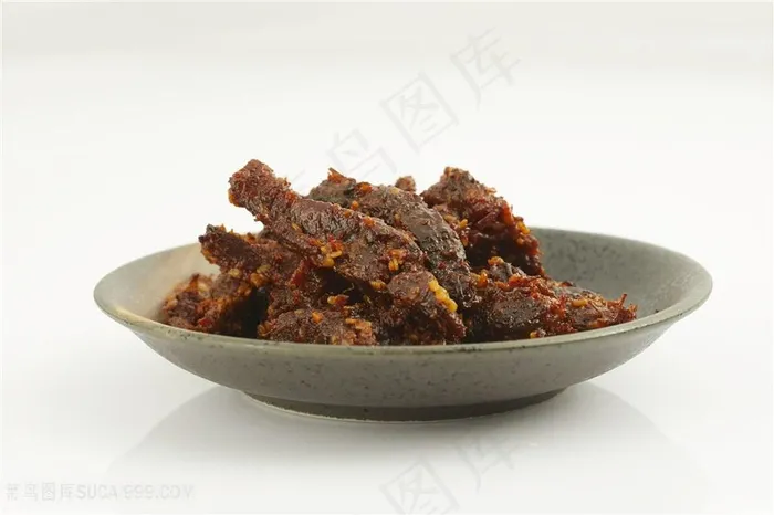 一盘牛肉干高清图