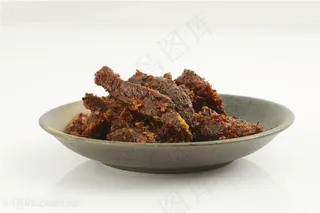 一盘牛肉干高清图