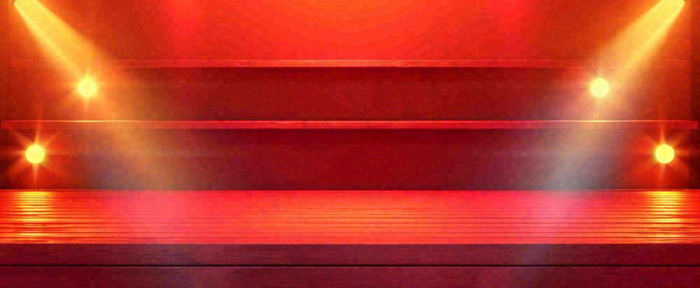 红色渐变灯光舞台质感背景