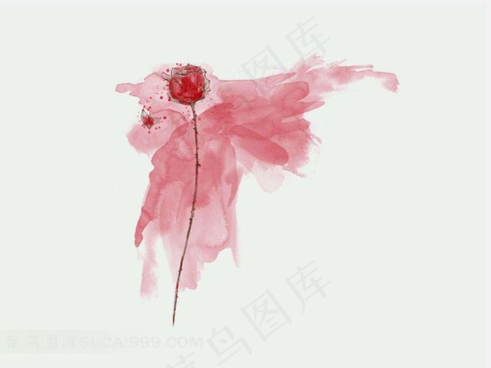 水墨古画玫瑰