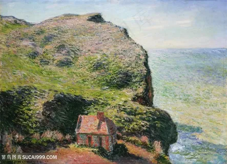 印象派莫奈海边与房子风景油画图片 印象派莫奈海边与房子风景油画图片