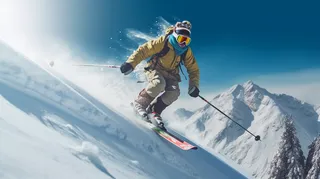 冬季滑雪极限运动摄影图