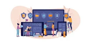 扁平化人物场景办公互联网等距ai矢量设计网页海报UI素材插画