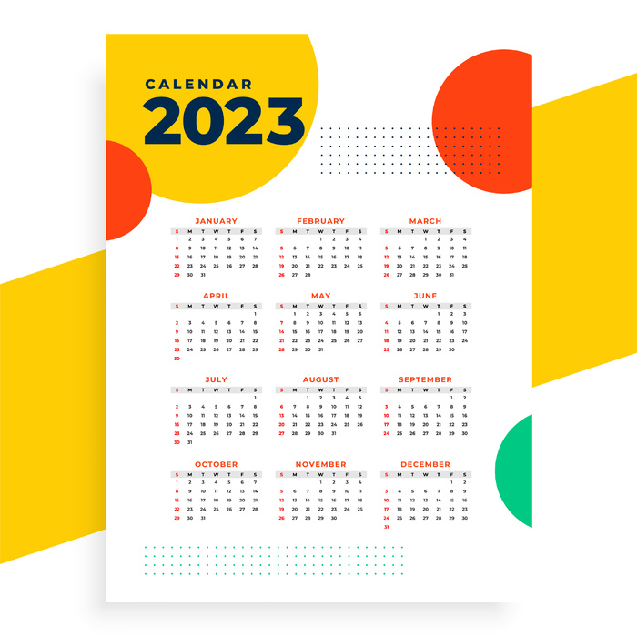 兔年2023台历矢量模板eps,ai矢量模版下载