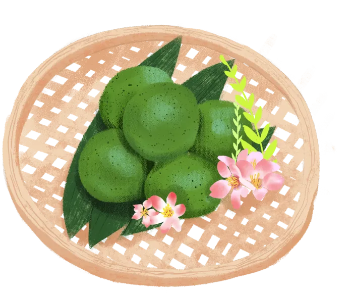 清明节海报设计插图卡通青团素材图片元素png透明背景