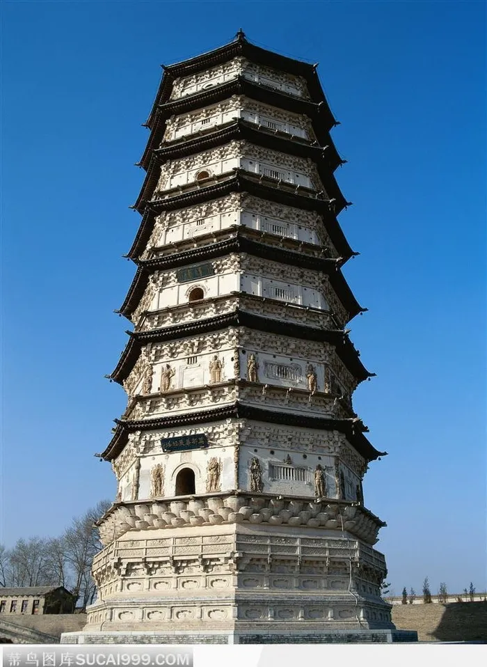 宝塔建筑-灰色的宝塔