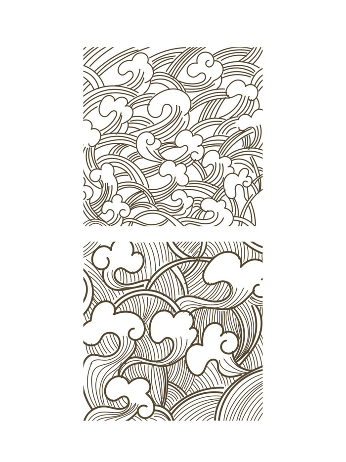 中国风古典式线条祥云纹底纹图案纹理装饰背景素材AI素材