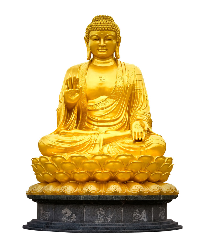 雕塑金色佛素材