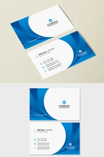 蓝色简约商务名片模板  商务名片 名片模板 