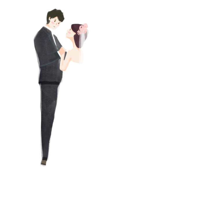 婚纱卡通人物婚礼白纱结婚婚纱摄影手绘