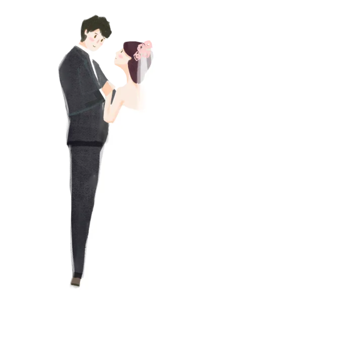 婚纱卡通人物婚礼白纱结婚婚纱摄影手绘