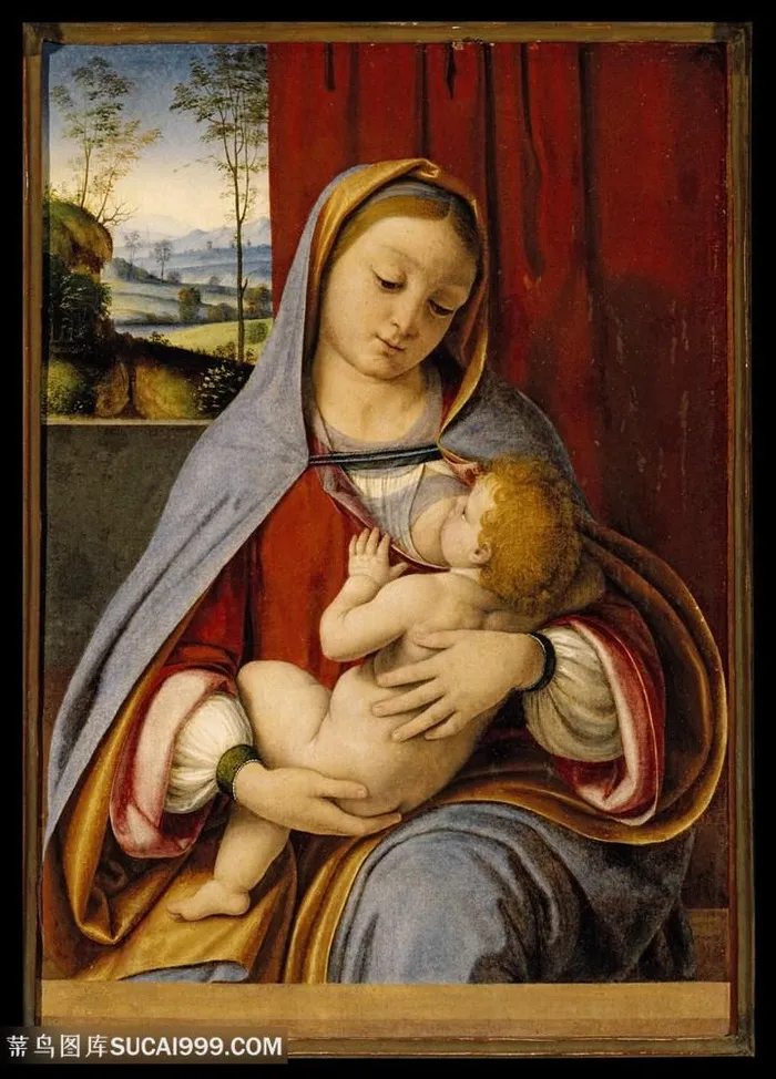 达芬奇时尚修女孩子装饰画世界名画