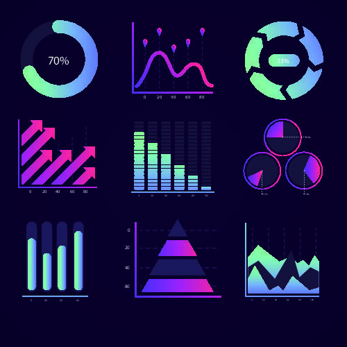 数据图形分析分类ppt会议图标统计图表商业eps矢量图素材模板