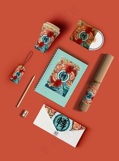 唯美国潮风中式文创纸杯智能贴图样机