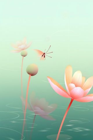 清新风格荷花花瓣简约背景