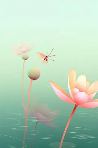 清新风格荷花花瓣简约背景