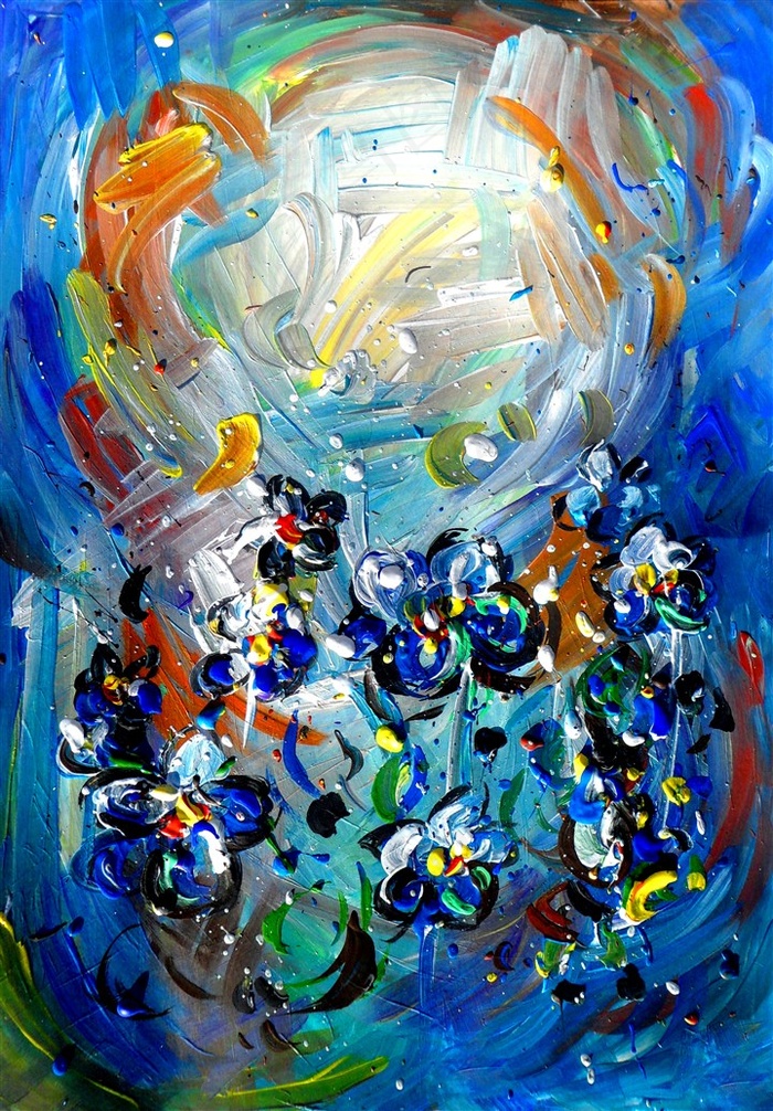 五颜六色的油画