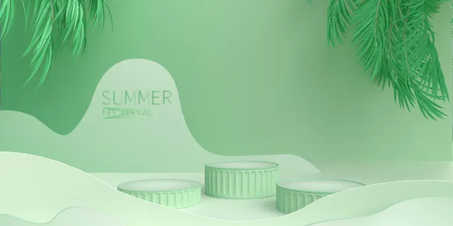 绿色|小清新|电商场景|展示台（非企业商用）