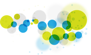 黄蓝圆点卡通堆叠