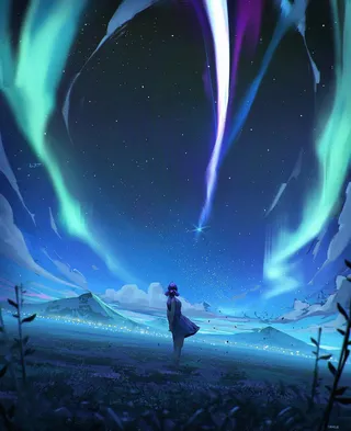 绿色极光壁纸图片