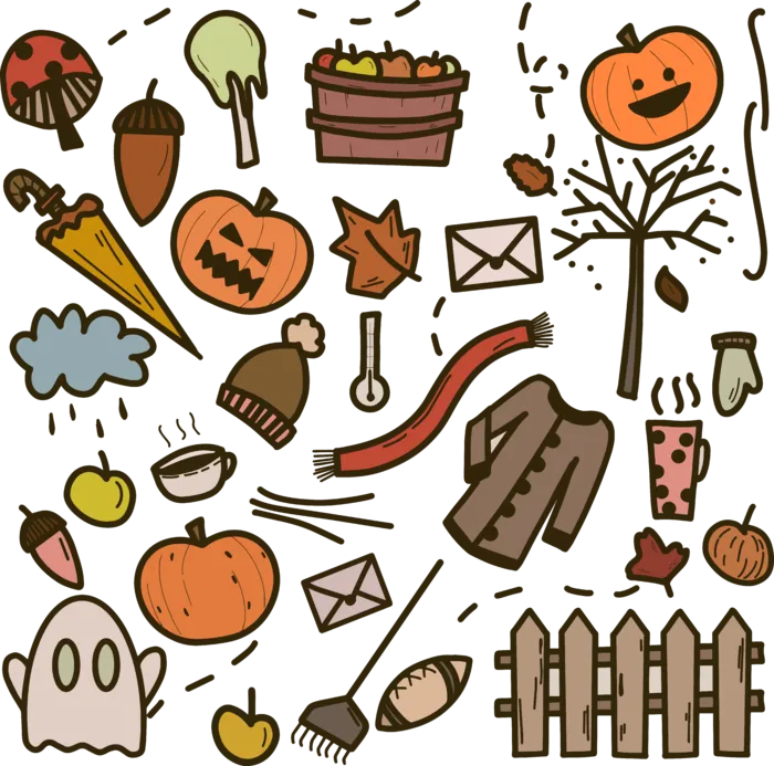 万圣节 涂鸦 秋天 南瓜 ai矢量模版下载