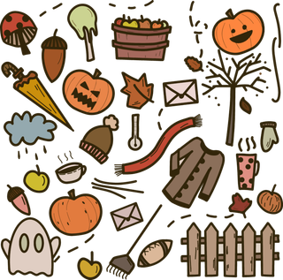 万圣节 涂鸦 秋天 南瓜 