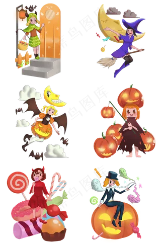 卡通万圣节节日糖果卡通人物