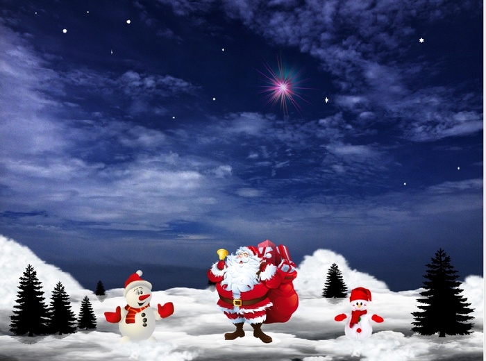 圣诞节雪花装饰风景