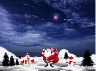 圣诞节雪花装饰风景