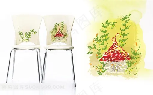 花卉图案椅子素材