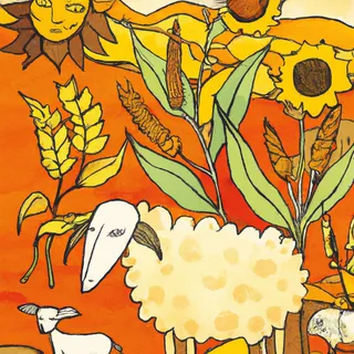 羊田野 装饰画 学生简笔画作业