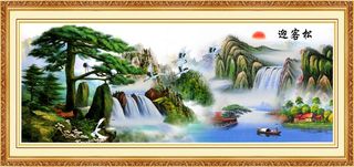 迎客松国画壁画影壁