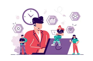 扁平化人物场景办公互联网等距ai矢量设计网页海报UI素材插画