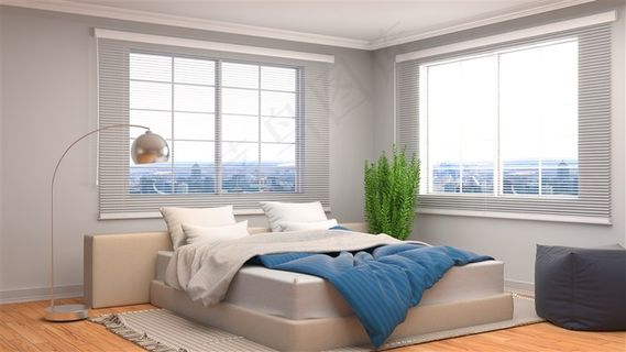 干净整洁的卧室一角高清摄影图片装修图片