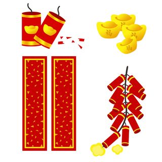 焰火对联灯笼装饰新年