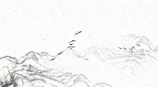 中国风传统水墨古风古典展板边框工笔画PS海报背景平面设计素材