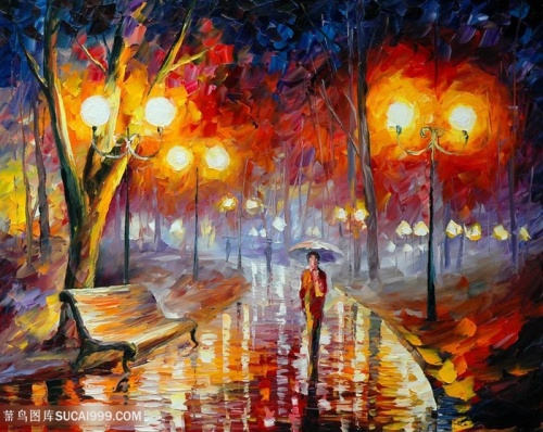 点彩缤纷风景油画