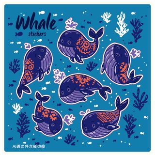 卡通动物不干胶标签贴纸