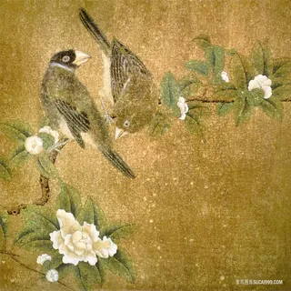 复古花鸟中式画 复古花鸟中式画